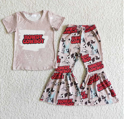 C3-30 COWBOY Short Sleeve Flared Pants Set