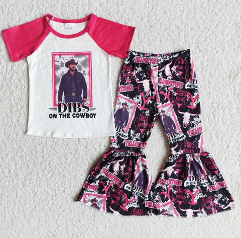 E13-15 DIBS short sleeve cowboy flared pants set