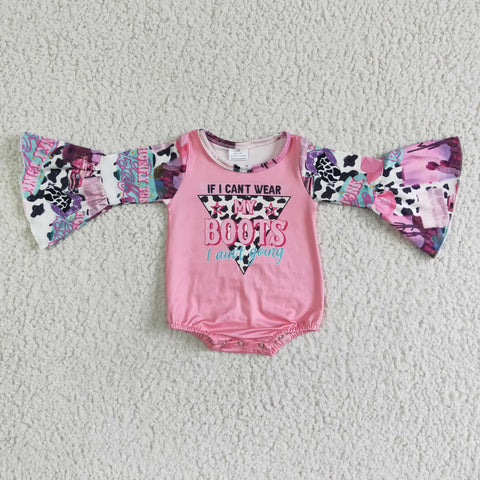 LR0004 MY BOOTS Pink Cow Print Long Sleeve romber