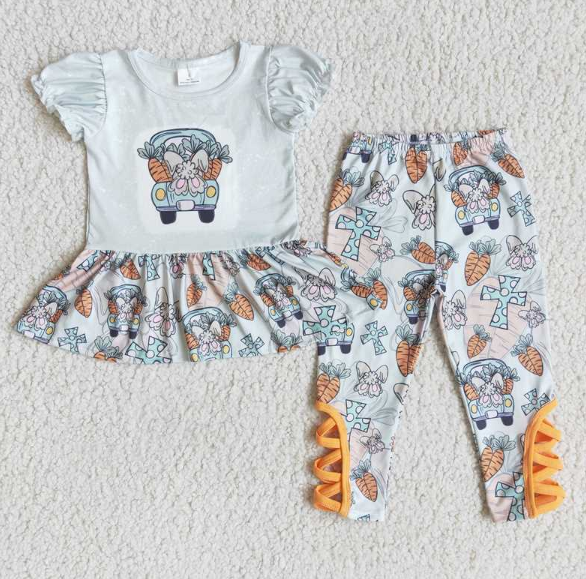 D1-3 Carrot Cross Short Sleeve Pants Set