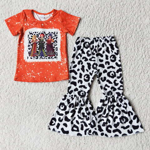 E3-18 HOCUS Orange Short Sleeve Top Leopard Print Horn Library Set