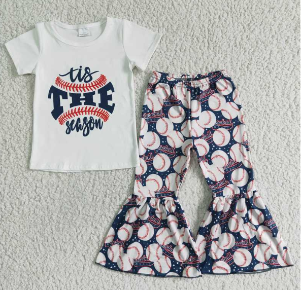 B5-13 THE Short Sleeve White Baseball Set