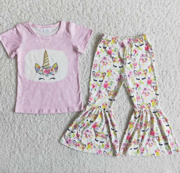 C0-9 Lilac Unicorn Flowers Set