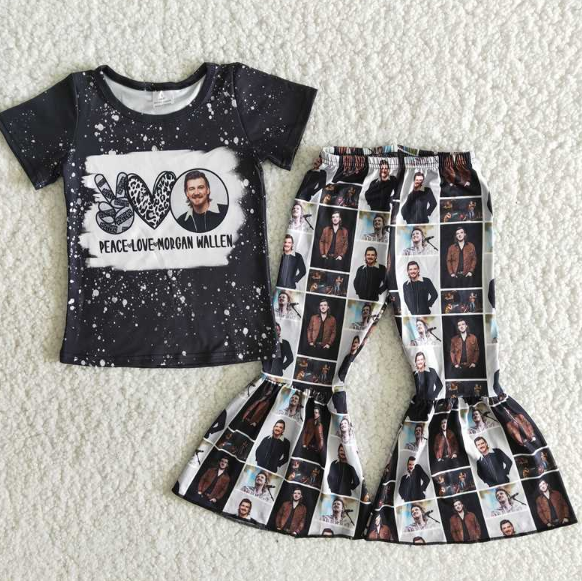 E1-12 Spotted Black Print Singer Set