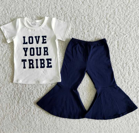 B11-23 Beige alphabet tribe black pant  set