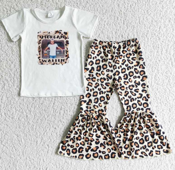 B10-24 Singer White T Leopard Pants Set