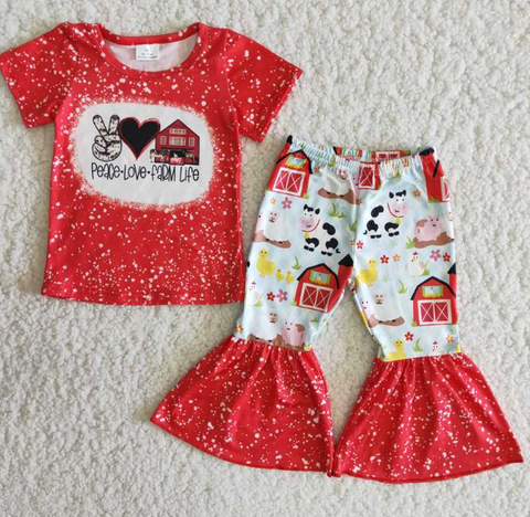 B12-23 Life Short Sleeve Farm Cow Set