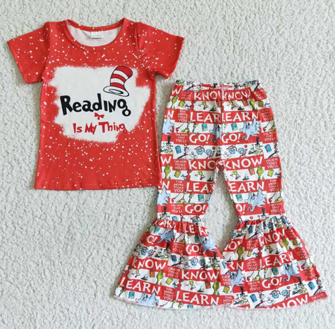 B15-4 dr hat reading red short sleeve set
