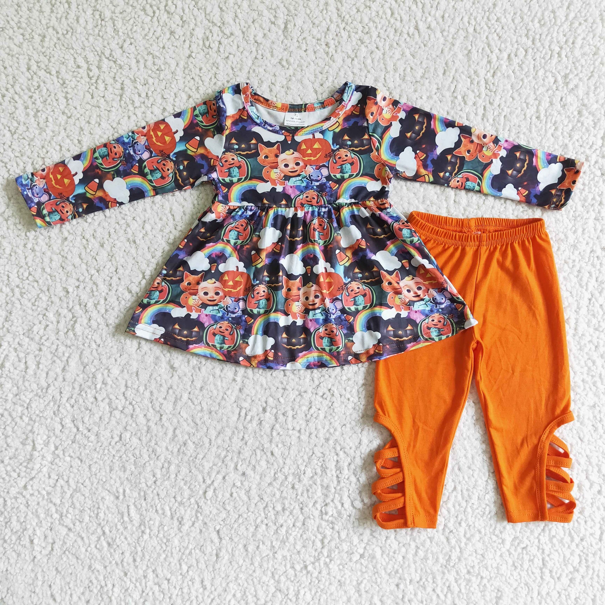 girls halloween long sleeve  pant set