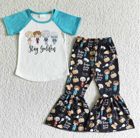 C6-23 slay golden short sleeve little man set