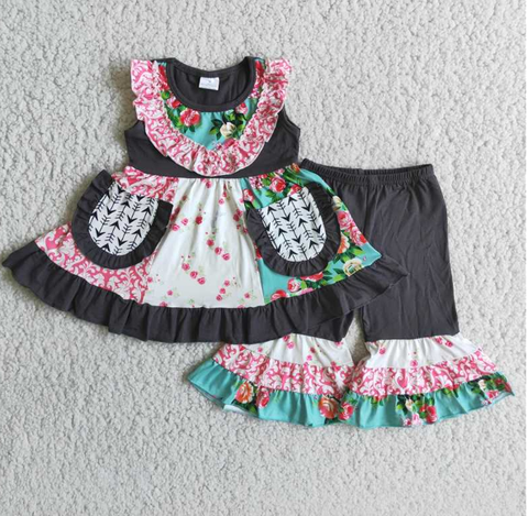 E3-16 Short Sleeve Grey Pocket Set