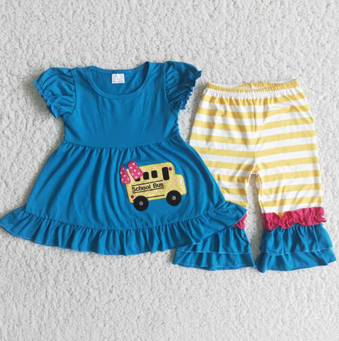 C5-21 Back to School Blue School Bus Set