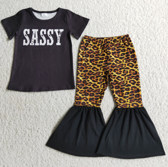 A17-22 Sassy English Short Sleeve Leopard Print