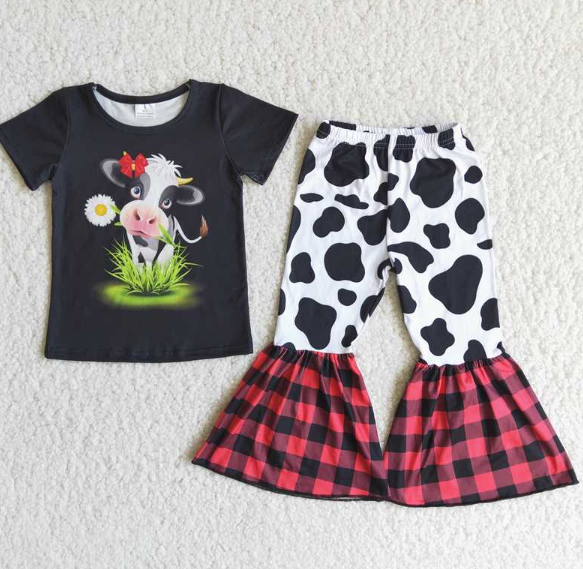 C8-16  Cow Eating Grass Set