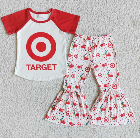B5-21 target circle short-sleeved flared pants set