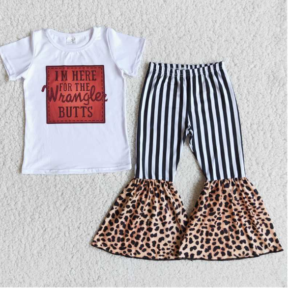 C5-10 Letter White Top Leopard Print Hems  set