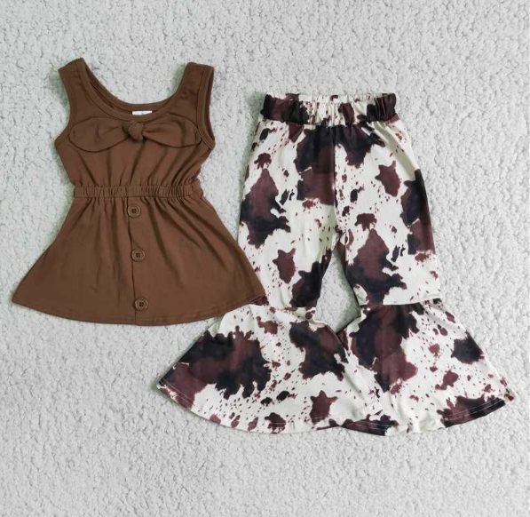 A18-12 Brown Buckle Top Swing Pants set