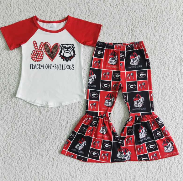 A1-24 Heart Gesture Red Short Sleeve Pants Set