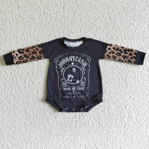 LR0014 JOHNNY CASH Black Leopard Print Long Sleeve romber