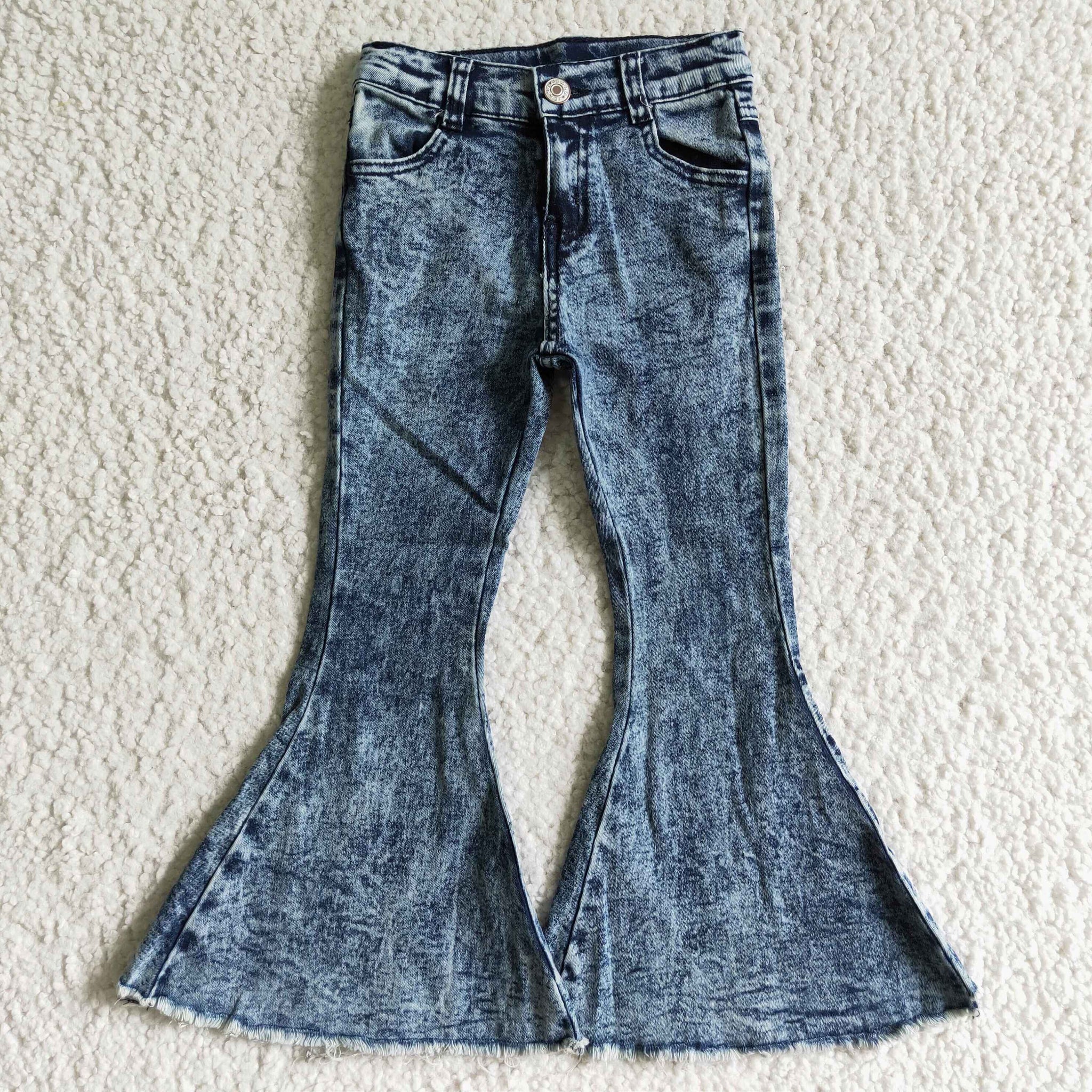 P0008 Light Blue Denim Flared  Pants Bell Bottoms