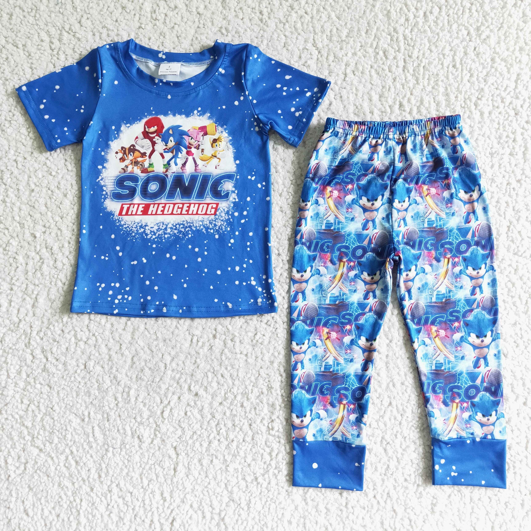 Boys SONIC Blue Short Sleeve Pants Set