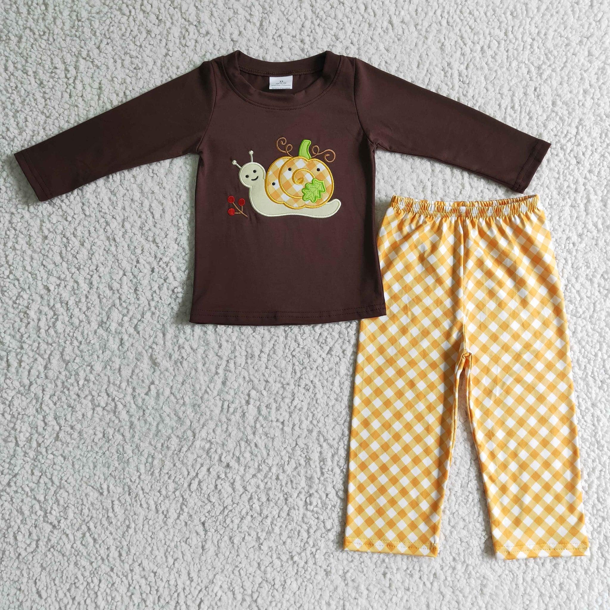 Halloween Cotton Embroidery Boy Set