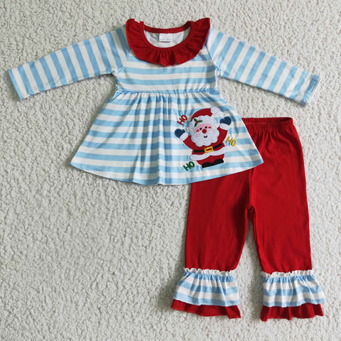 Christmas ruffle long sleeve suit