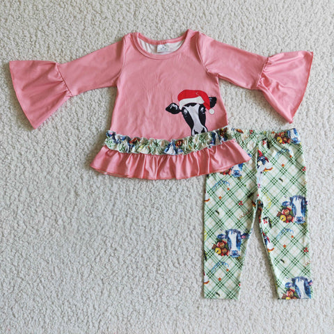 Girls' Cow Print Long Sleeve Suit