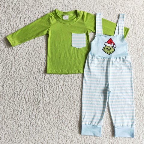 Grinch overalls suit