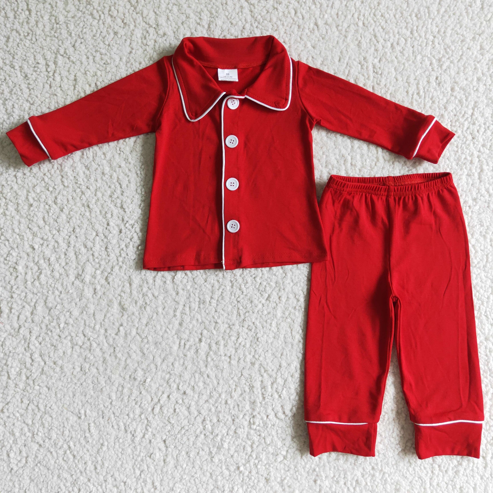 boy red cotton pajamas
