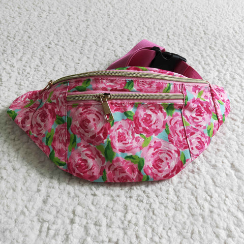 BA0023 Hot pink floral kids girls small bags