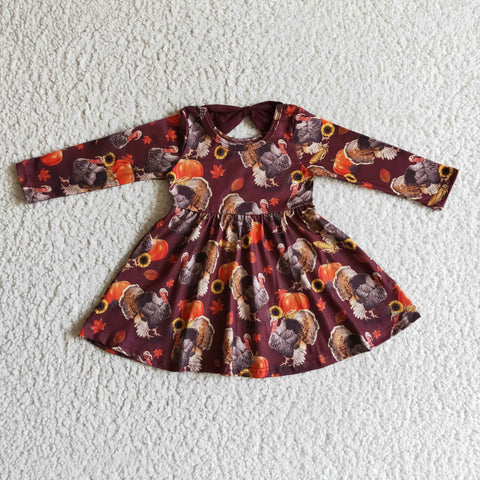 GLD0053 Thanksgiving New Girl Long Sleeve Dress