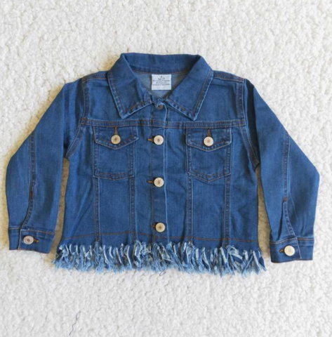 6 B1-39 Blue Fringed Denim Jacket