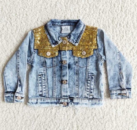 6 B12-10 sequined denim jacket