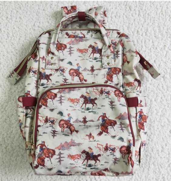 BA0004 Horse print western baby diaper backpack