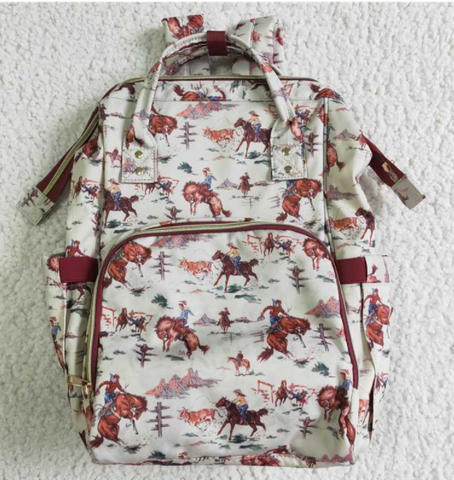 BA0004 Horse print western baby diaper backpack