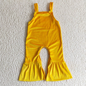 SR0089 Yellow Velvet Jumpsuit