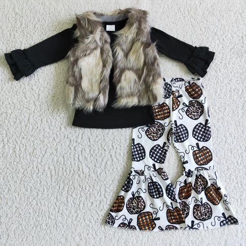 children's girl three-piece vest top suit