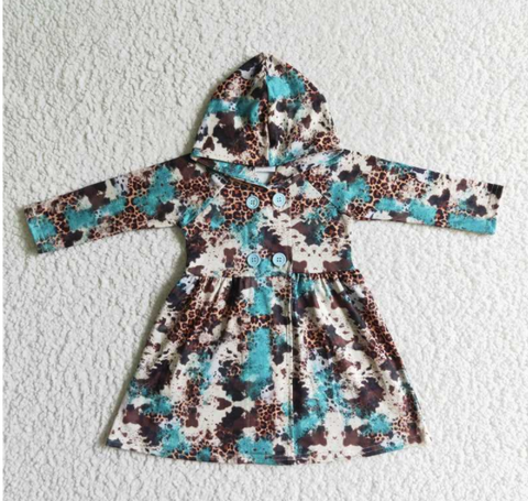 GT0027 cow hoodie dress