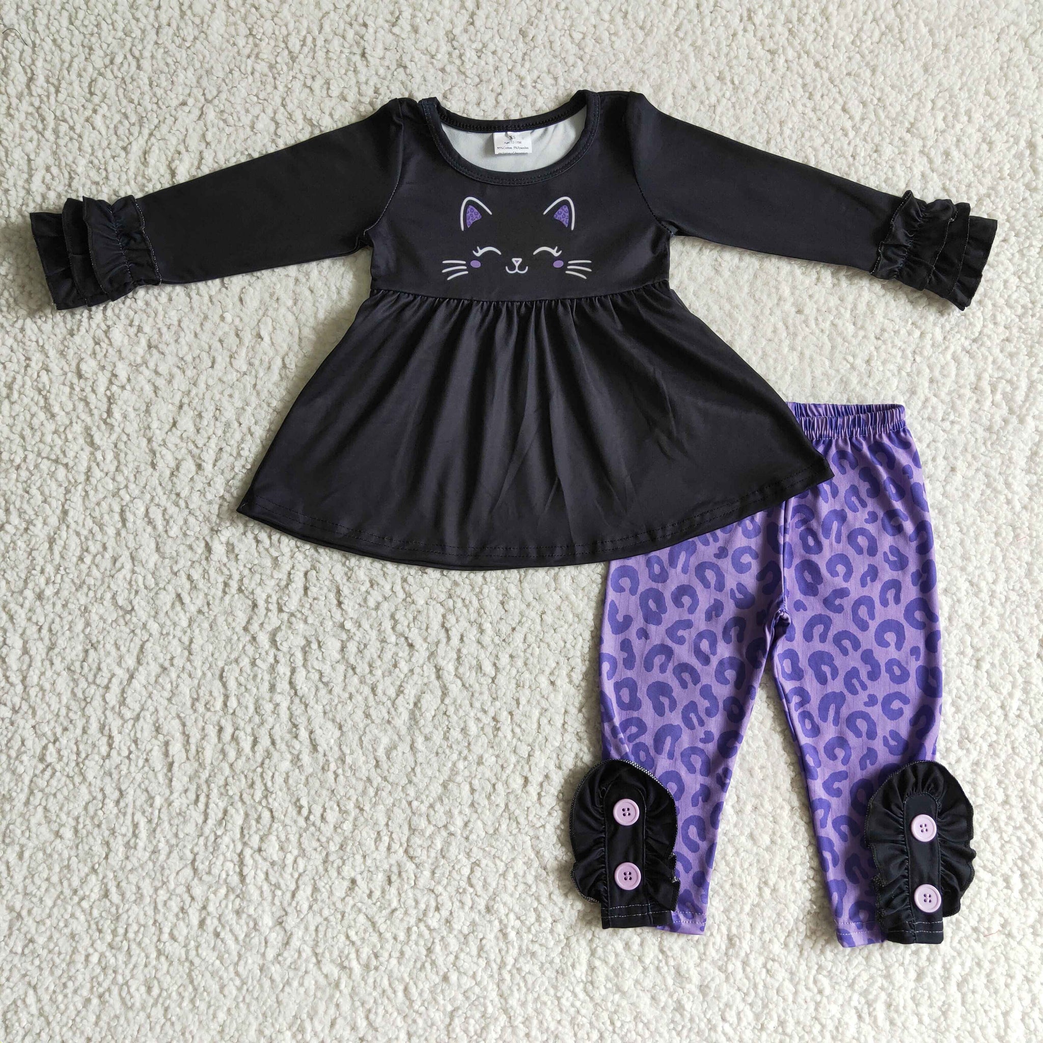 Girls Black Long Sleeve Suit