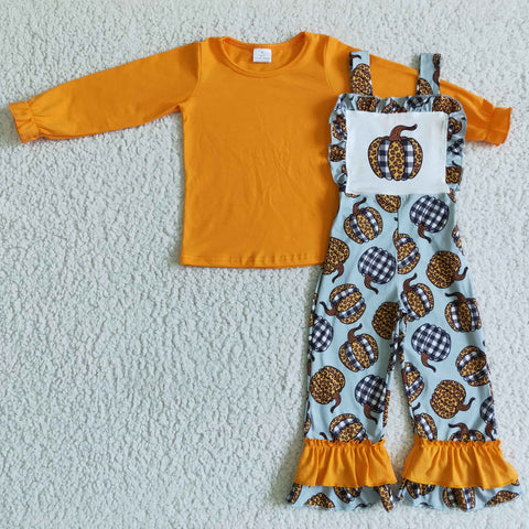 Halloween Kids Girls Overalls Long Sleeve Suit