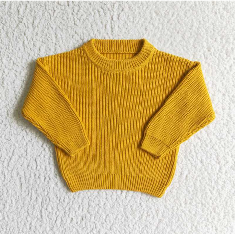 GT0034 Mustard cotton winter sweater
