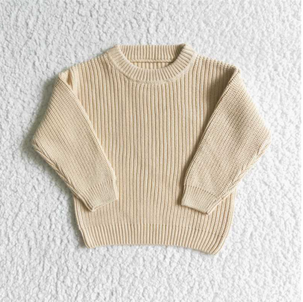 GT0033 Beige cotton wool sweater