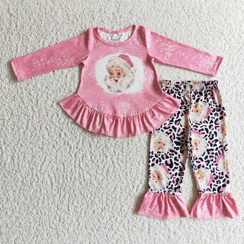 Christmas girl pink santa suit