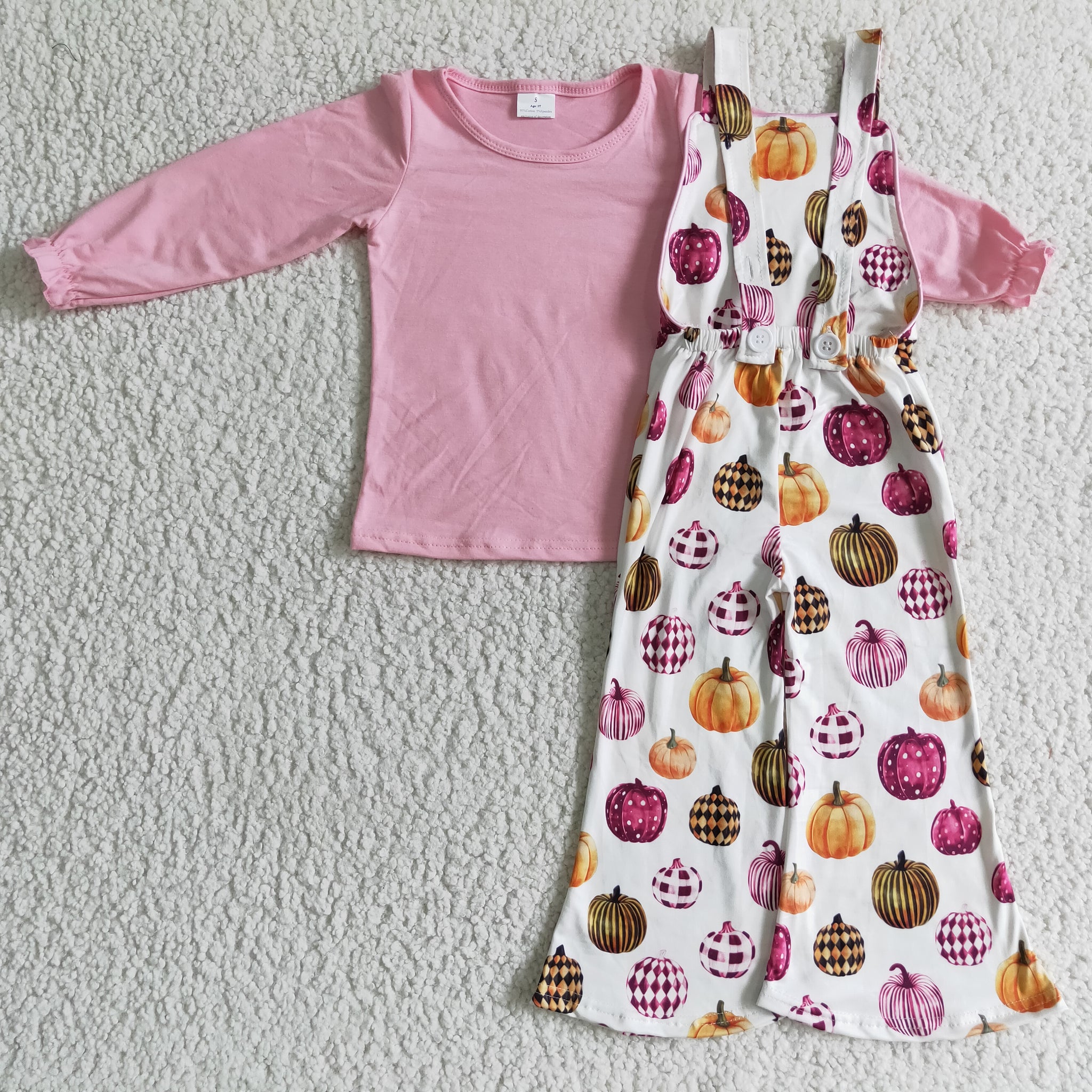 Halloween girl overalls powder fight cotton long-sleeved suit