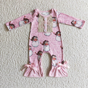 6 A7-5 christmas girl pink santa romper