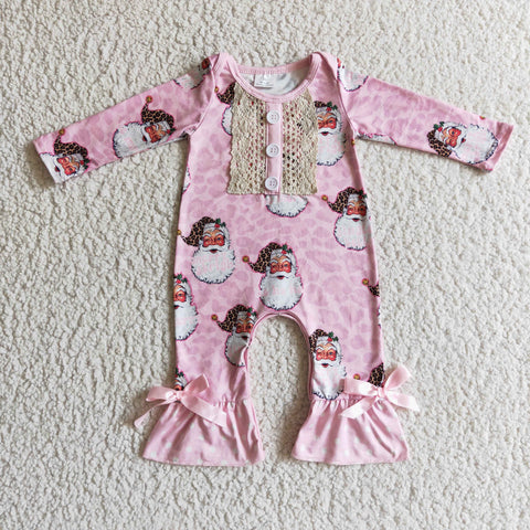 6 A7-5 christmas girl pink santa romper