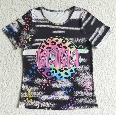 GT0003 Mama colorful leopard mommy and me shirt