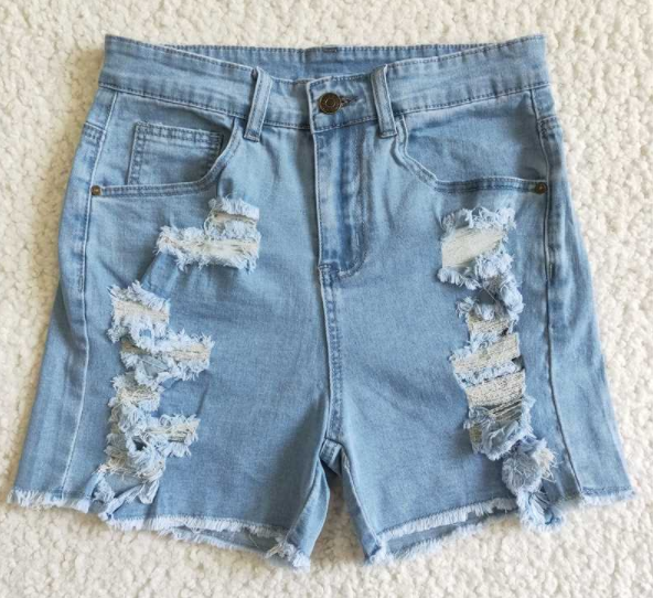 SS0026 Adult girls mommy summer denim shorts