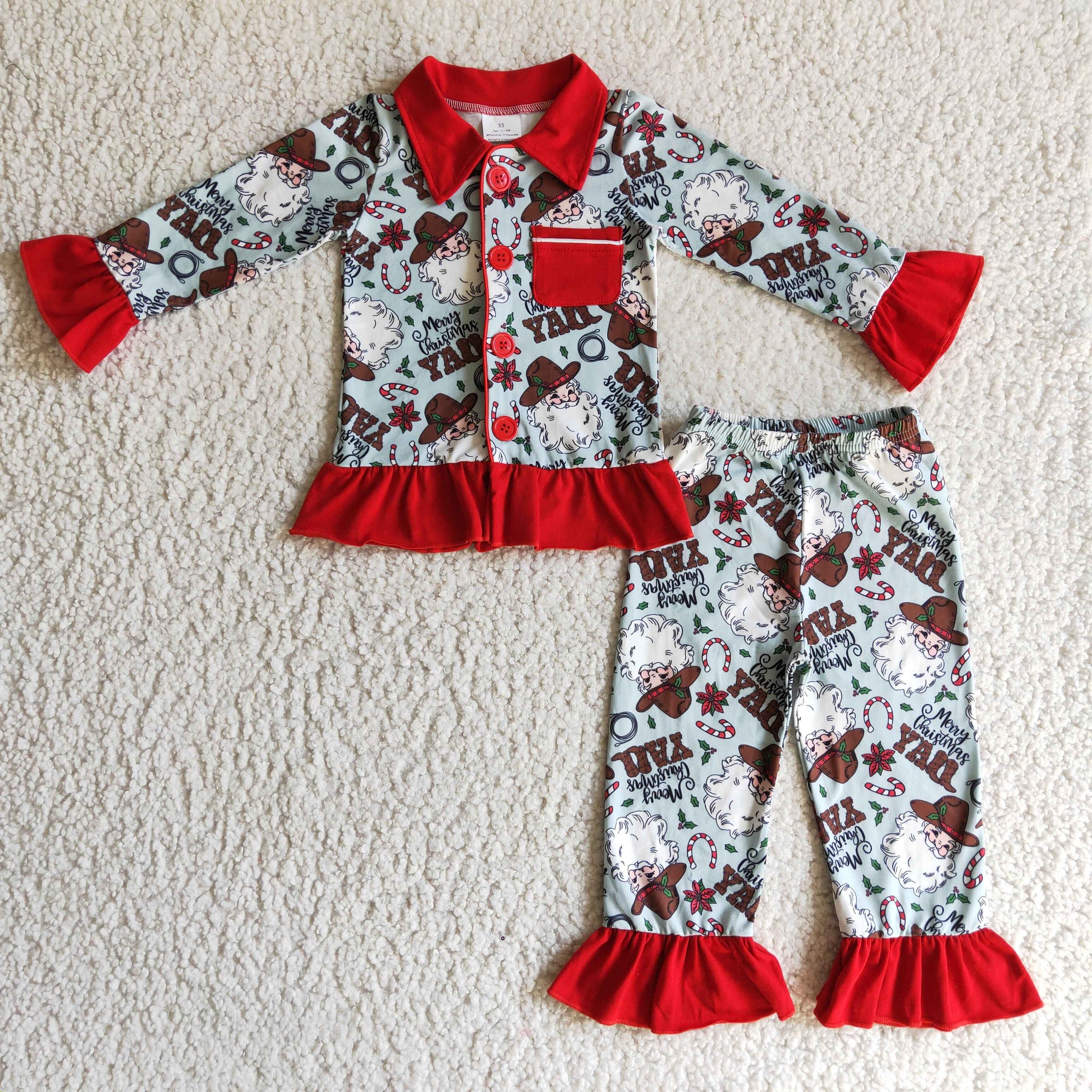 christmas girl pajama set